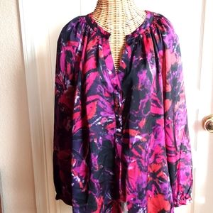 LANE BRYANT Button Down Tunic Blouse